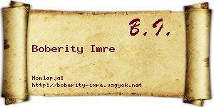 Boberity Imre névjegykártya